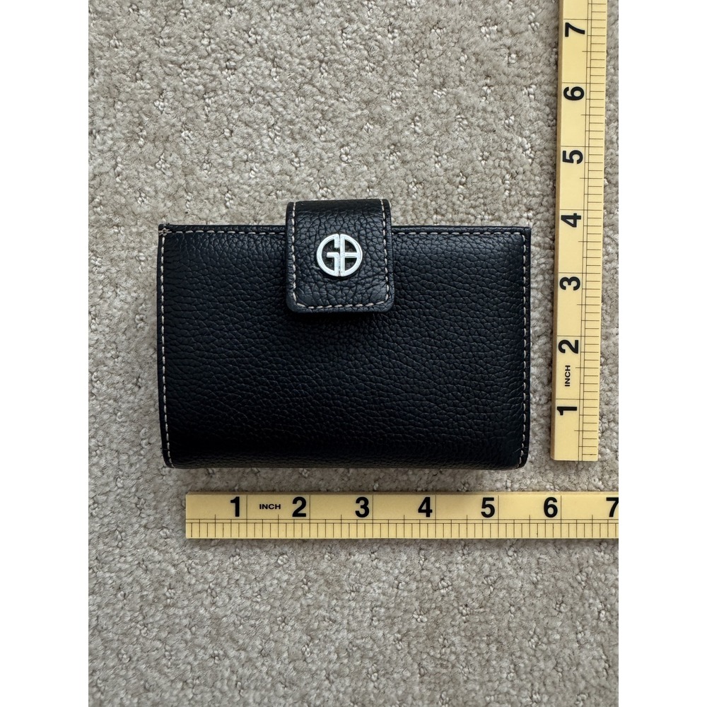 GIANI BERNINI Black Genuine Leather Nautical 18 Card Slots Kiss Lock Wallet - Picture 4 of 9